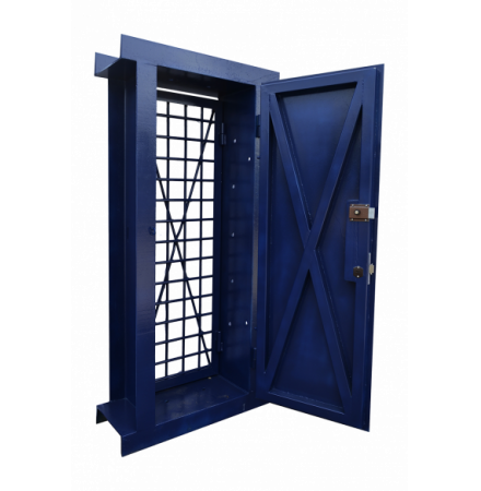 Дверь металлическая с решеткой в КХО RS-326