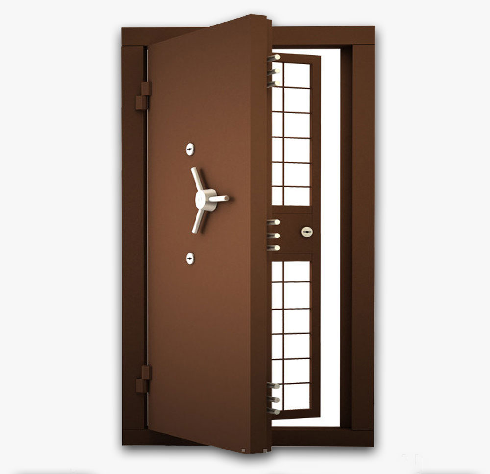 Стальная дверь с решеткой в КХО RS-329