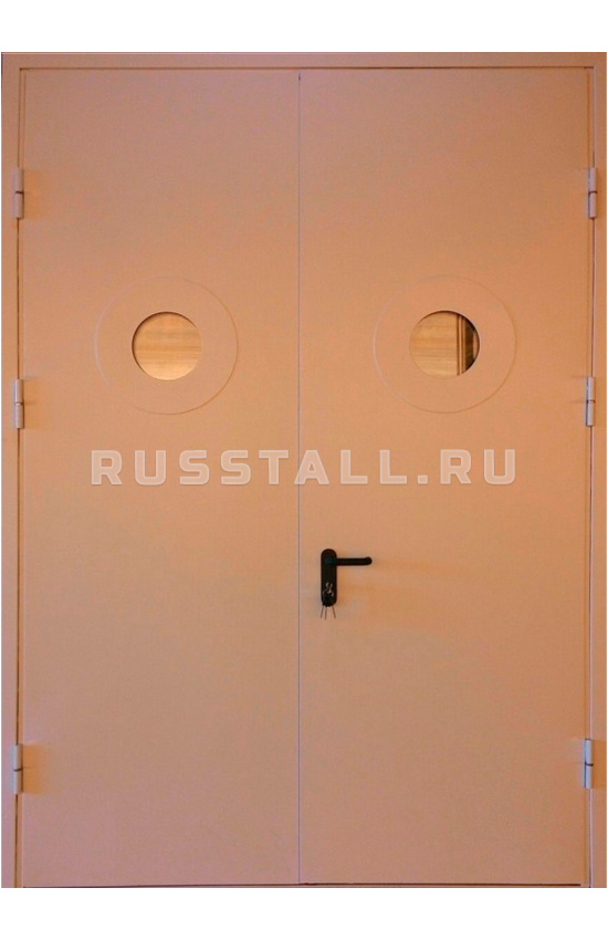 Железная дверь со стеклом RS124 - Изображение