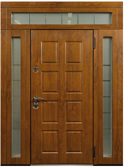 Парадная дверь с боковыми и верхней фрамугами RS-289 - Изображение
