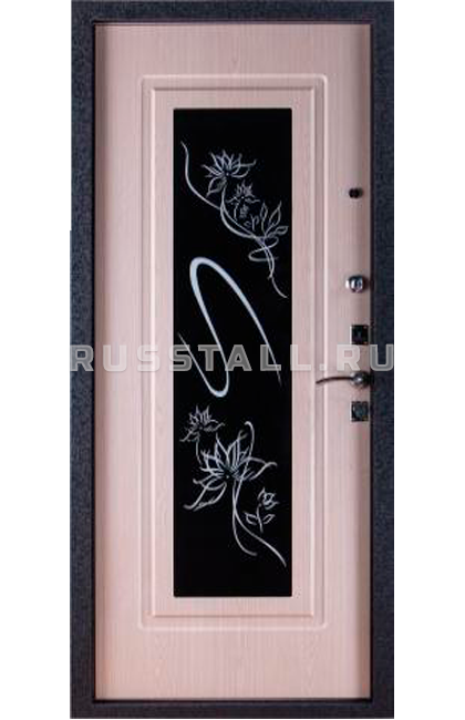 Металлическая дверь со стеклом RS14 - Изображение
