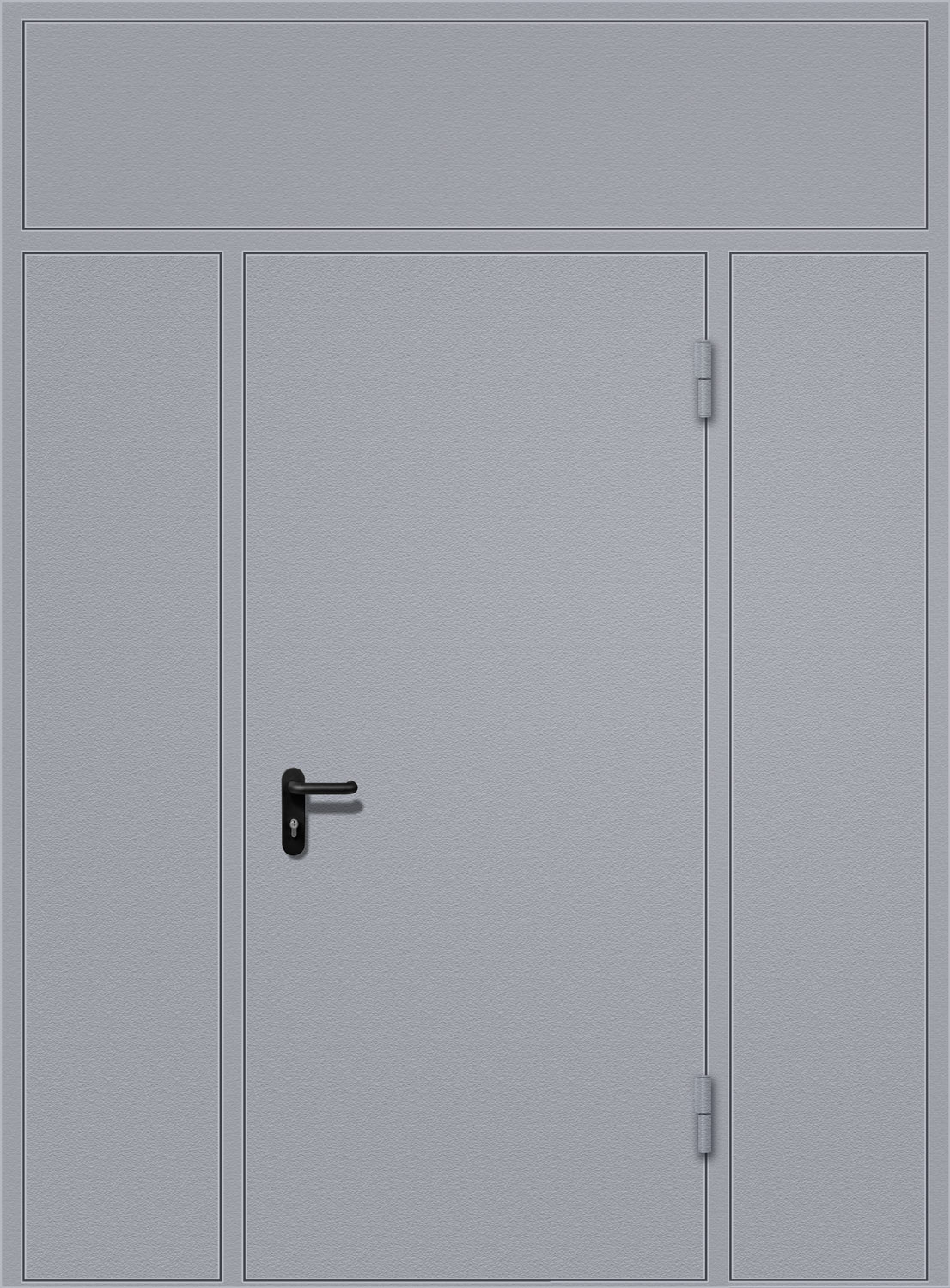 Входная дверь с верхней и боковыми фрамугами RS-266 - Изображение