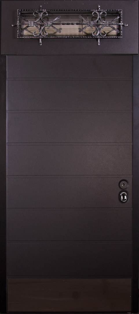Современная входная дверь с верхней фрамугой RS-284 - Изображение