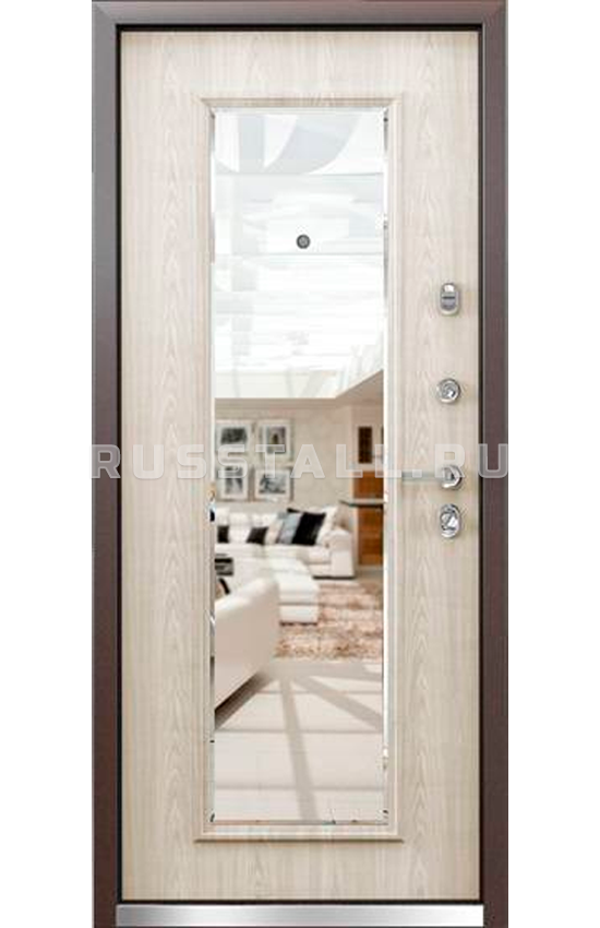 Металлическая дверь с зеркалом RS46 - Изображение