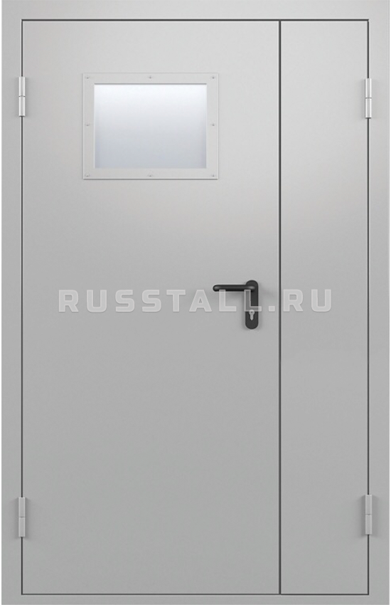 Металлическая дверь со стеклом RS118 - Изображение