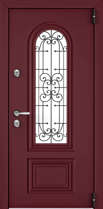 Стальная дверь в частный дом с остеклением RS-386