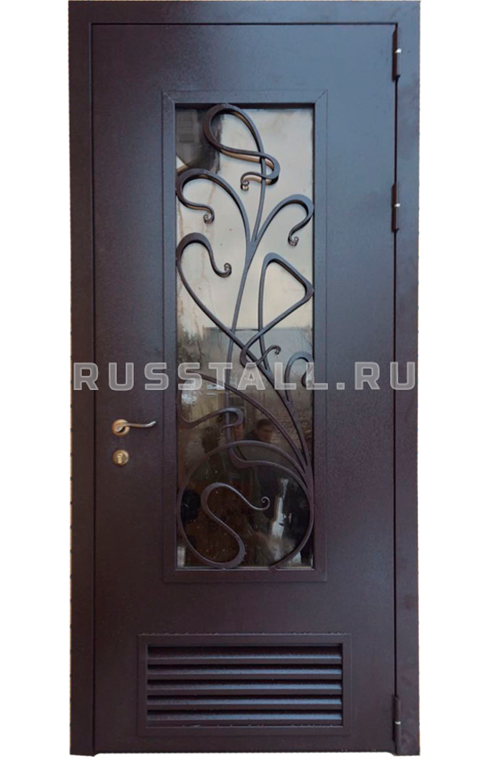 Стальная дверь со стеклом RS47 - Изображение