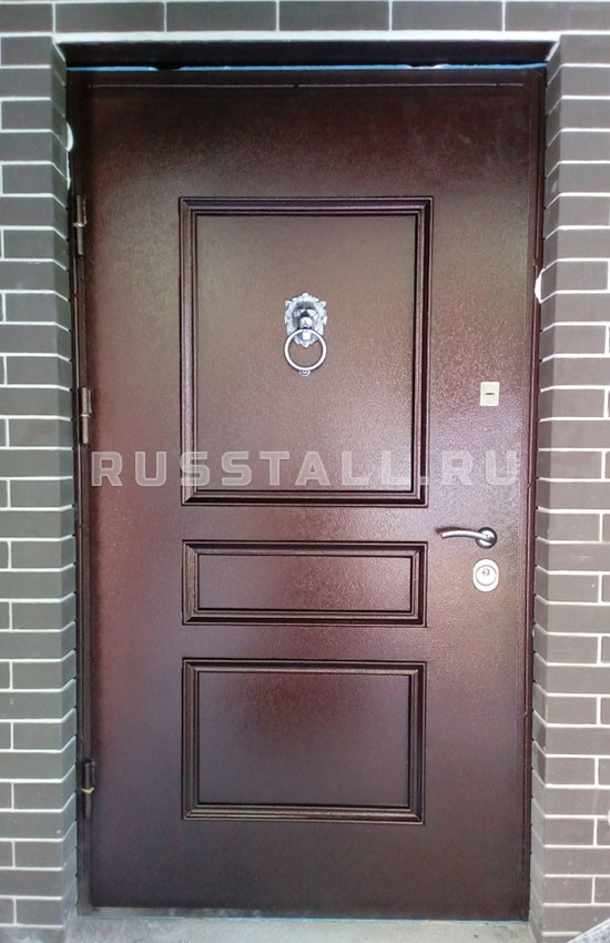 Металлическая дверь с декоративной стучалкой №81 — изображение