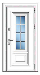 Металлическая входная дверь в коттедж с металлофиленкой RS-113 - Изображение