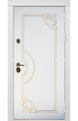 Белая дверь с узорами для дачи RS7 - Изображение