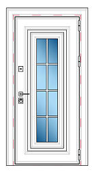 Металлическая входная дверь в коттедж c металлофиленкой RS-114 - Изображение