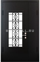 Железная двухстворчатая входная дверь RS37 - Изображение