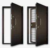 Стальная дверь с решеткой в КХН RS-314 - Фото Стальная дверь с решеткой в КХН RS-314 - Изображение