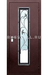 Дверь в квартиру со стеклом RS15 - Изображение