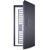 Банковская дверь с решеткой в кассу RS-362 - Изображение