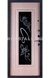 Металлическая дверь со стеклом RS14 - Изображение